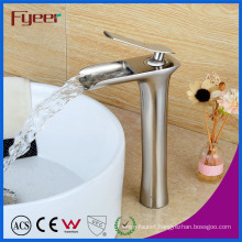 Fyeer Hot Sale Brush Nickle High Arc Brass Waterfall Faucet